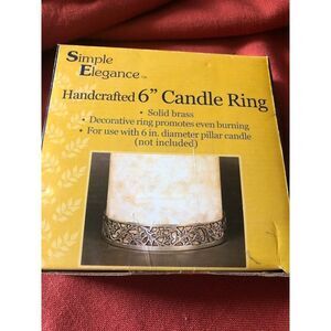 Simple Elegance hand crafted Vintage‎ brass silver finish 6" Candle ring